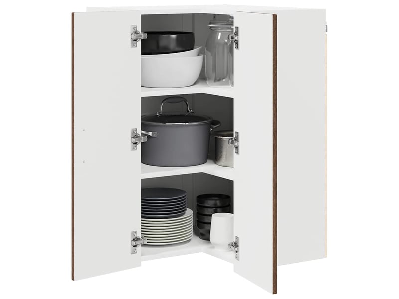  Meuble mural de cuisine, armoire d'angle cuisine lucca chêne brun 57x57x80cm  - Conforama C