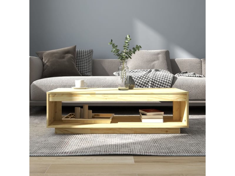  Table basse rectangulaire | table de salon 110x50x33,5 cm bois de pin massif  - Conforama C