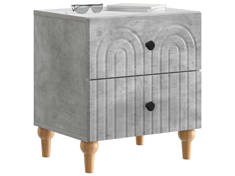 Table de chevet 2 pièces gris béton 43 x 34,5 x 48 cm - Conforama A