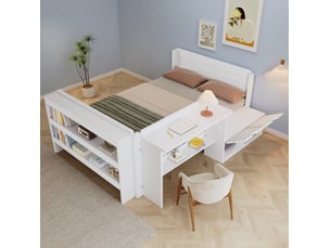 Lit combiné 120x200 cm <strong>MODFU</strong> <strong></strong> coloris blanc