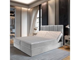Lit avec rangement 160x200 cm <strong>MASSENO</strong> <strong></strong> coloris gris