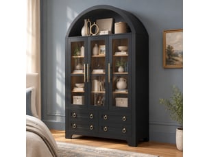 Vitrine coloris noir  <strong>MAISENTIEL</strong> <strong></strong> - 110 cmx185 cm