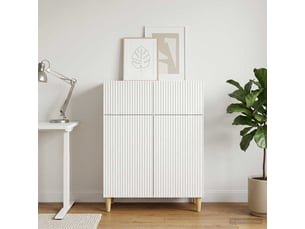 Buffet - bahut - meuble de rangement blanc 66 x 34,5 x 90 cm bois d'ingénierie