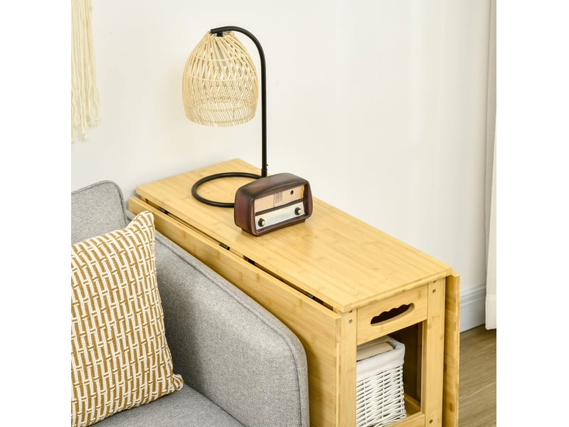 Table de salle à manger extensible avec 2 niches de rangement, pieds réglables et poignées, pour cuisine et salon - Conforama E