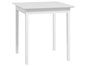 Table carrée 75x75x76 cm bois blanc, pour 2 personnes, cuisine ou salle à manger