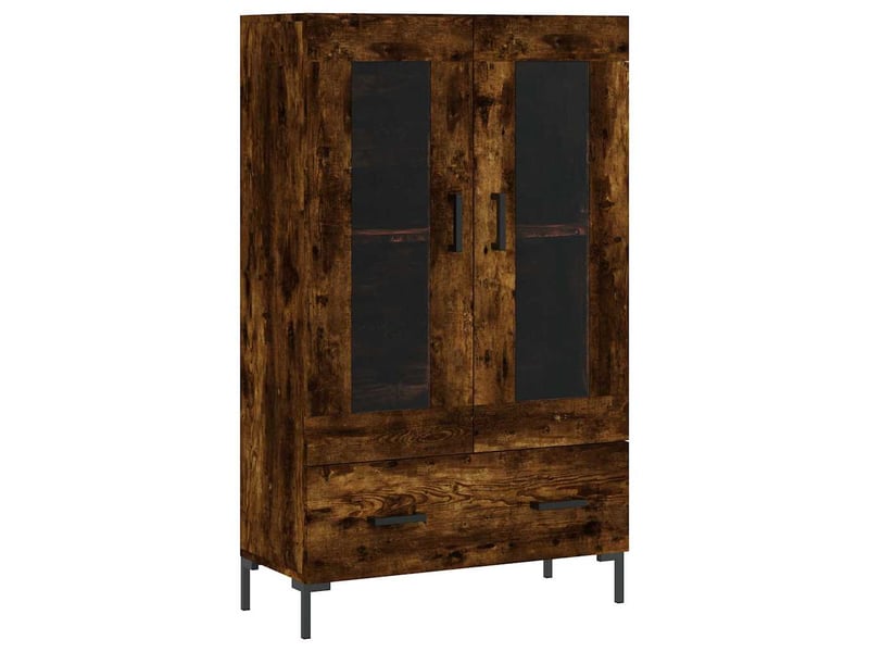  Buffet haut - bahut - meuble de rangement chêne fumé 69,5x31x115 cm bois d'ingénierie  - Conforama A