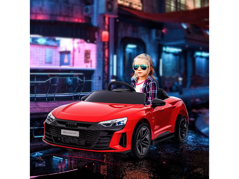  Voiture électrique enfant audi rs e-tron gt, 12 v, vitesse max. 5 kmh, télécommande parentale, effets lumineux et sonores  - Conforama D