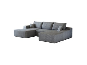 Canapé modulaire 270x175x83 cm, 4 places, avec chaise longue en l, gris