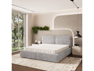 Lit coffre 180x200 cm <strong>MASSENO</strong>  <strong></strong> coloris gris