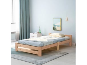 Lit simple 90x200 cm DESMIU 4071298009675 coloris naturel