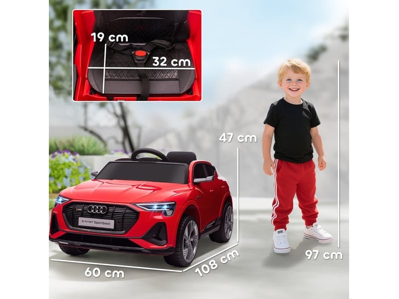  Voiture électrique enfant 108x60x47 cm télécommande phares rouge  - Conforama C