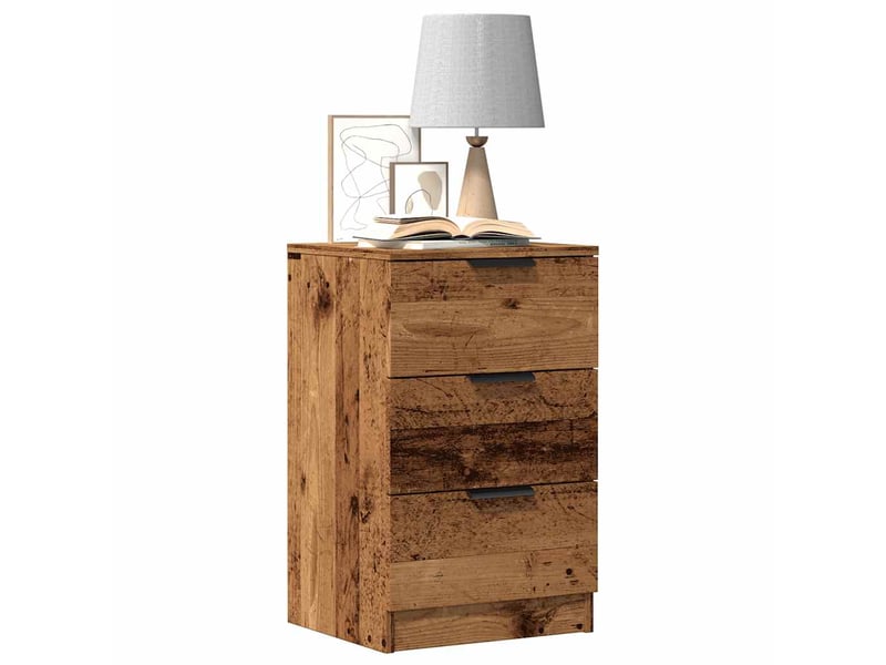  Tables de chevet 2 pièces vieux bois 40x36x65 cm bois d'ingénierie  - Conforama B