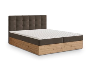 Lit avec rangement 180x200 cm <strong>MASSENO</strong> <strong></strong> coloris marron