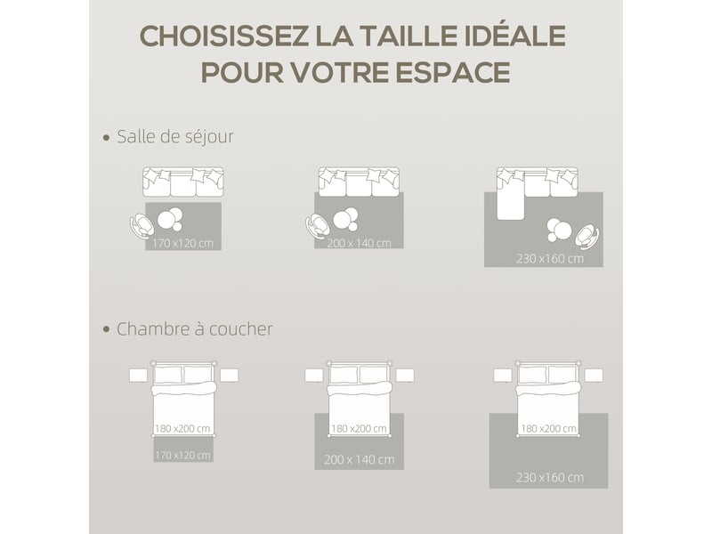  Tapis salon 200 x 140 cm poils courts lavable en machine hypoallergénique pour salon, chambre à coucher, gris, bureau  - Conforama W