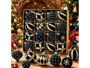 Lot de 16 boules de noël 8 cm, décorations suspendues pour sapin de noël, ornements de fête pour maison, bleu foncé