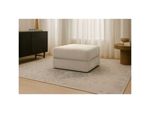 Pouf XL Nesky Atmosphera - Blanc, Tissu Bouclette Doux, Assise Large (81x81x41,5 Cm), Charge Max 110 Kg