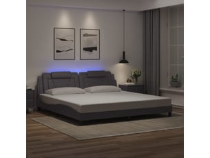 Lit 2 places 200x200 cm coloris gris