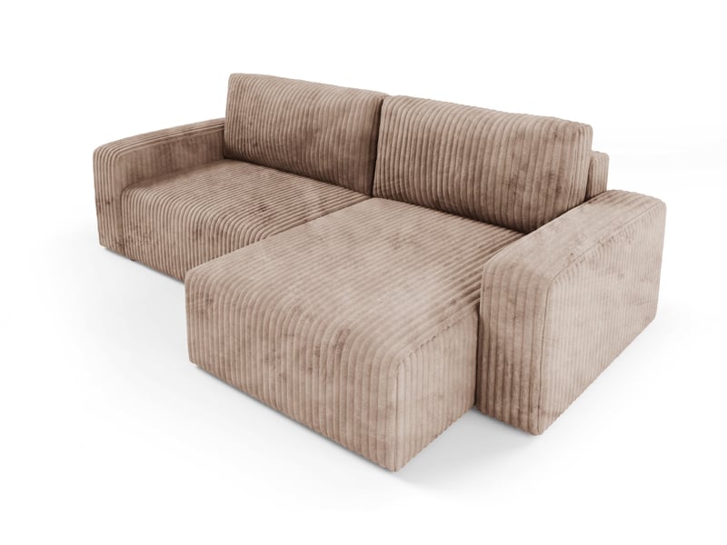  Canapé d'angle convertible cord fano braun  - Conforama C