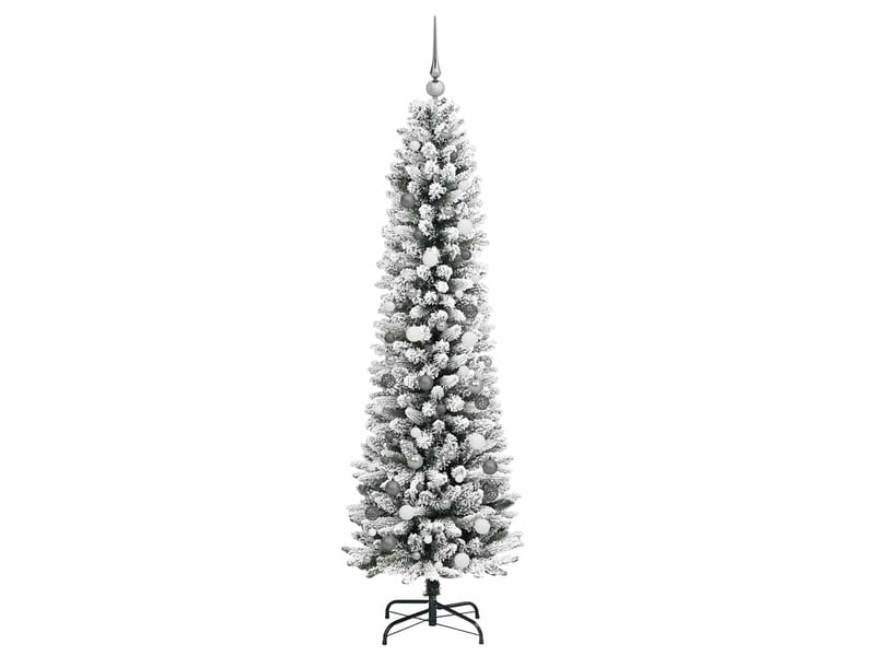 Sapin de noël, arbre de noël artificiel blanc 210 cm pvc, métal et plastique cf61283  - Conforama E