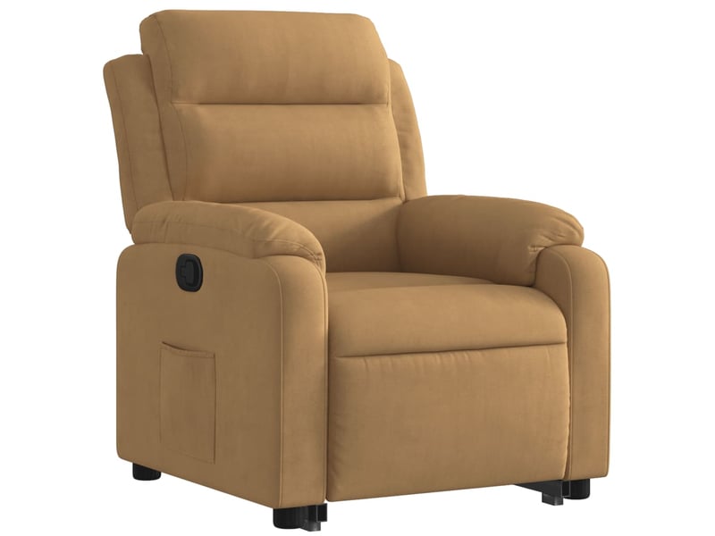 Fauteuil inclinable, fauteuil relax marron velours - Conforama C