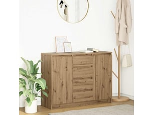 Buffet - bahut - meuble de rangement et tiroirs chêne artisanal 100,5x35x76cm bois ingénierie