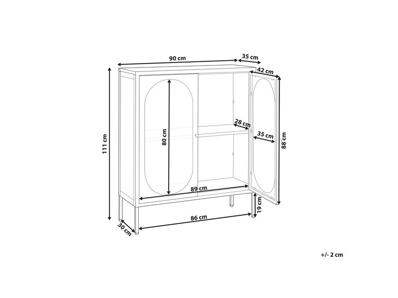 Buffet avec vitrine en verre sarre 90 cm métal noir  - Conforama C