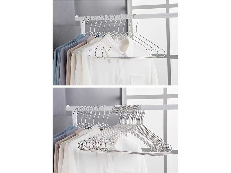  Cintres en acier inoxydable - lot de 20 pièces, rangement vêtements durable  - Conforama C