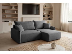 Canapé d'angle réversible convertible CASANOVA  3 places Tissu Gris foncé