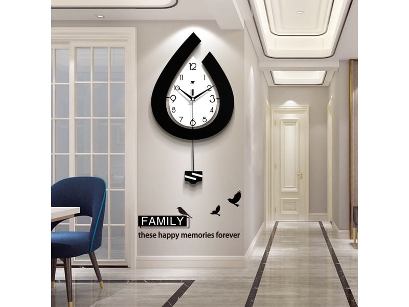  Horloge murale décorative de salon en forme de goutte d'eau  30x57cm  - Conforama C