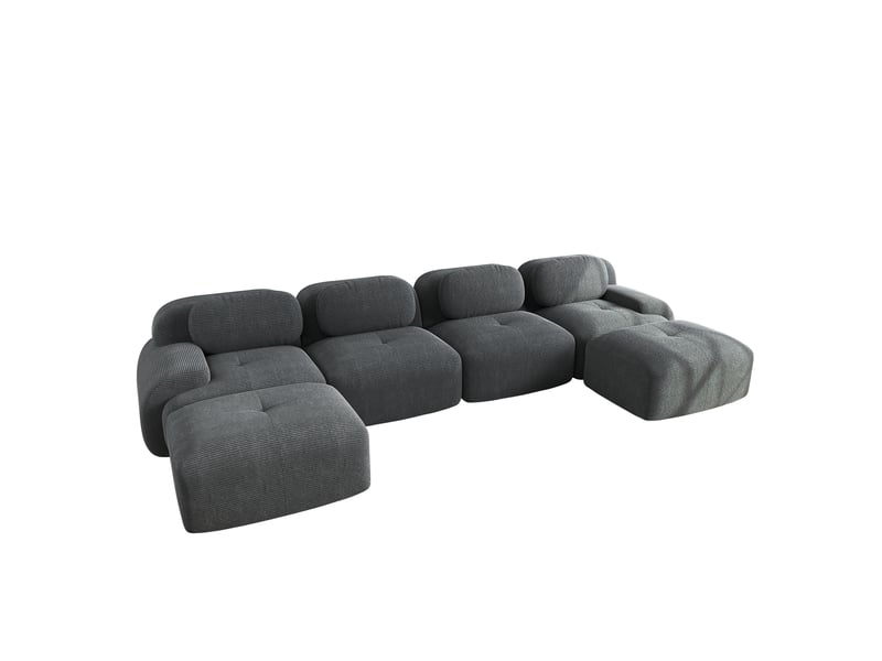 Canapé modulable, canapé de salon, en velours, gris, sans montage, sans structure, chambre, pour salon - Conforama W