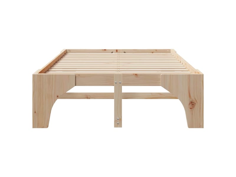  Lit double- lit adulte -  cadre de lit marron 135 x 190 cm pin massif  - Conforama D