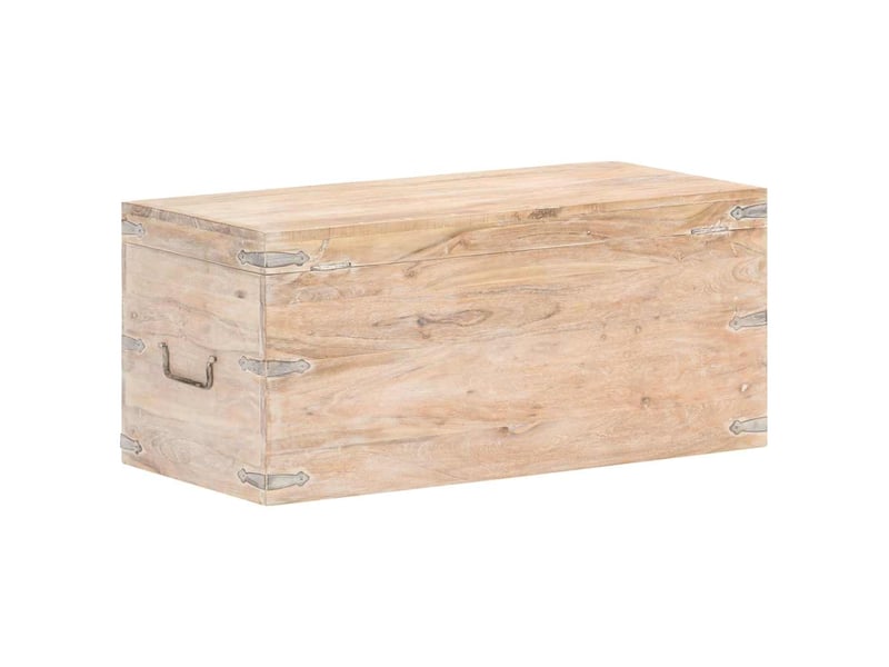  Coffre de rangement 90x40x40 cm bois d'acacia solide shl97307  - Conforama E