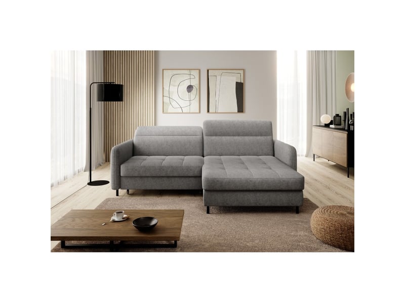  Canapé d'angle collection goumsi coloris gris chiné  - Conforama E