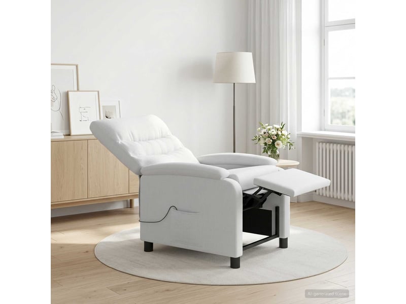 Vidaxl fauteuil de massage inclinable blanc tissu - Conforama B