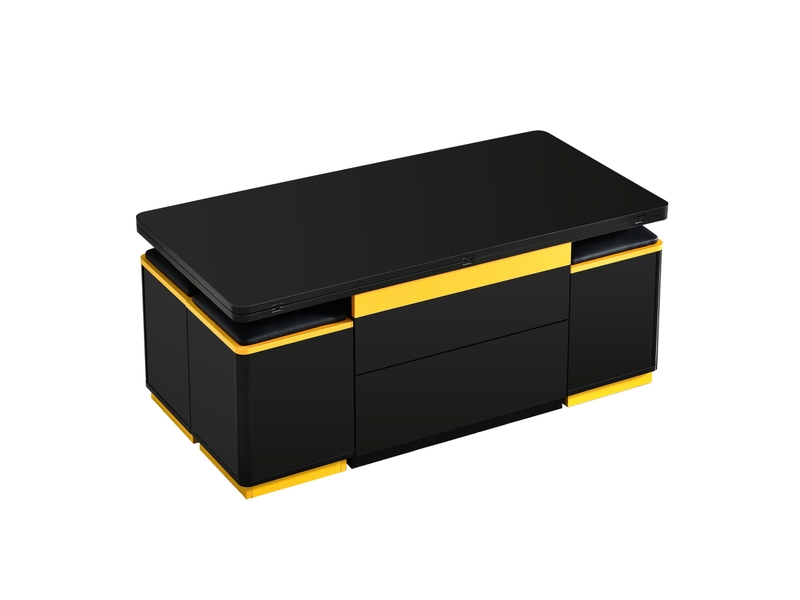 Table basse relevable 100 x 50 cm en mdf noir - Conforama R