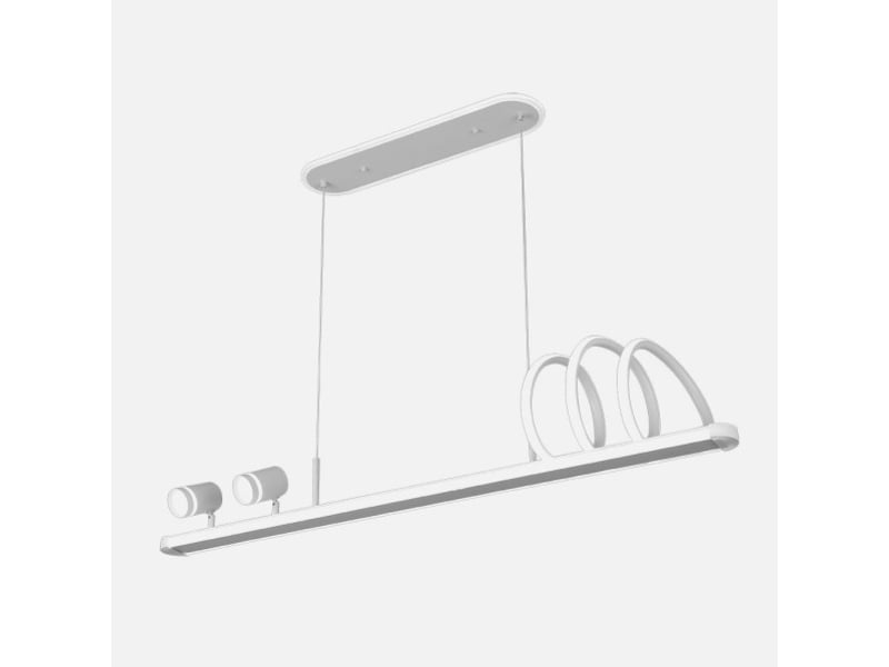  Fabrilamp world, suspension, moderne, led, 167 w, 14976 lm, 3000-4000-6000 k, blanc, 50-103.5 x 115 x 15 cm 249792001 - Conforama C