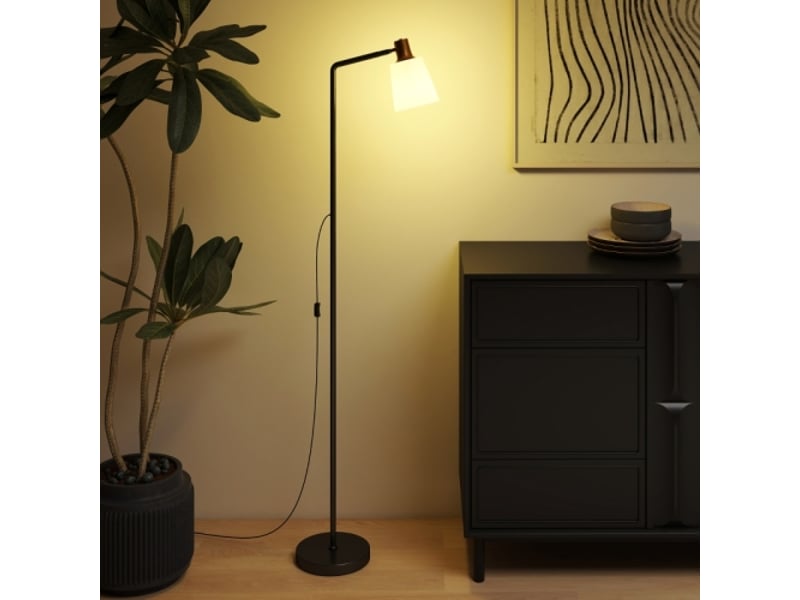  Lampadaire led moderne, noir, tête orientable à 350°, 3 températures 3000k4000k6500k  - Conforama C