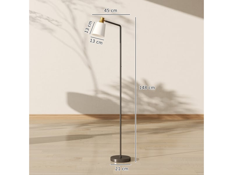  Lampadaire de salon avec tête pivotante à 350°, lampadaire moderne avec 3 températures de couleur, noir  - Conforama E