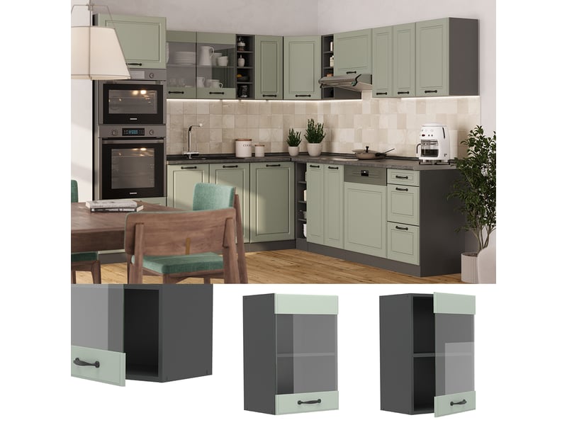  Vicco armoire en verre, mint campagneanthracite, 40cm  - Conforama D