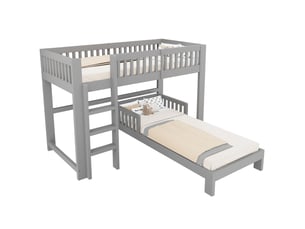 Lit mezzanine 90x200 cm <strong>ELVMI</strong> <strong></strong> coloris gris