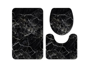 Tapis de bainensemble tapis de salle de bain pour toilettes 3 pièces tapis de salle de bains en marbre noir - type 50x80cm