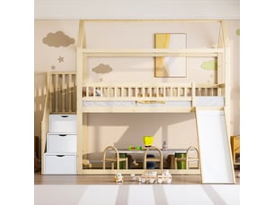 Lit mezzanine 90x200 cm <strong></strong> <strong></strong> coloris naturel