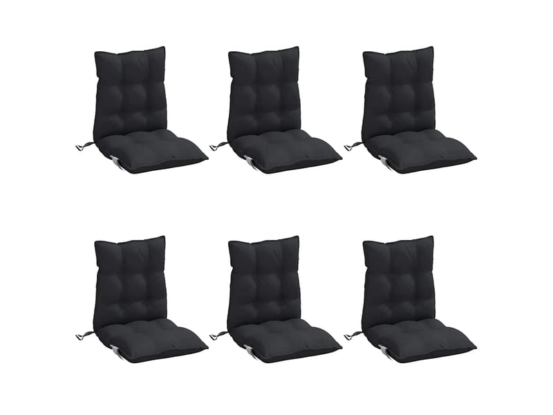 Lot de 6 coussins d'extérieur, coussins de chaise noir 100 x 50 x 7 cm cf56437 - Conforama C