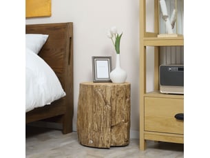 Table basse rond(e) coloris naturel FLORAGRACE - 37 cmx37 cm