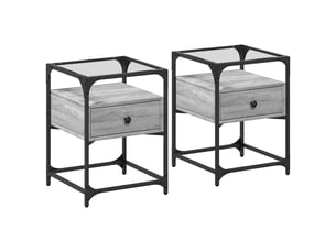 Lot de 2 tables de chevet - cabinet de chevet - table de nuit sonoma gris 40x40x55 cm bois ingénierie