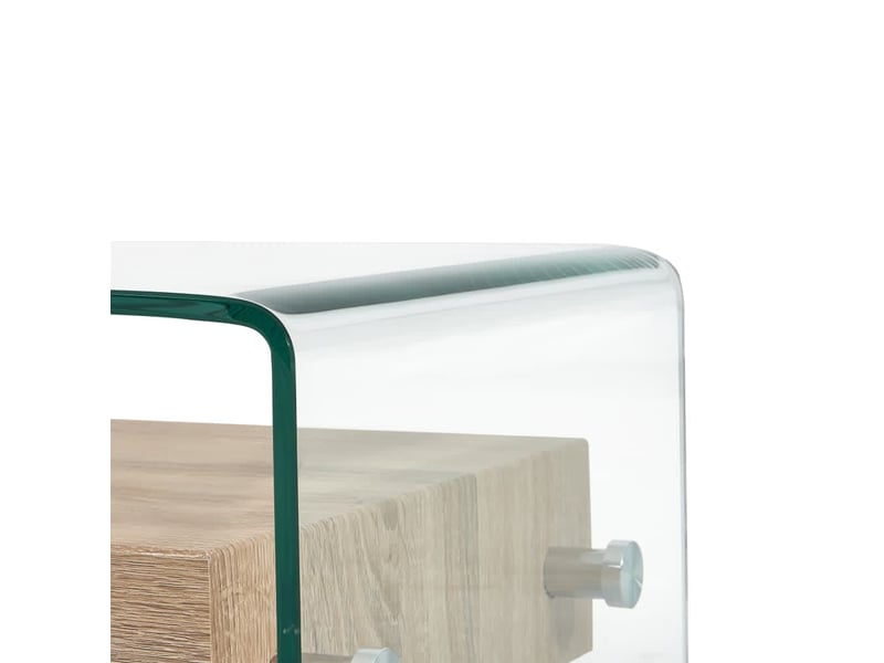  Table basse | table de salon clair 98x45x31 cm verre trempé shl8057  - Conforama E