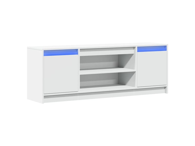  Meuble tv - banc tv - meuble de rangement avec led blanc 139,5x34x50 cm bois d'ingénierie  - Conforama C