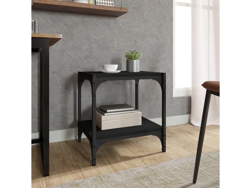  Meuble tv - banc tv - meuble de rangement noir 40x33x41 cm bois d'ingénierie et acier  - Conforama C