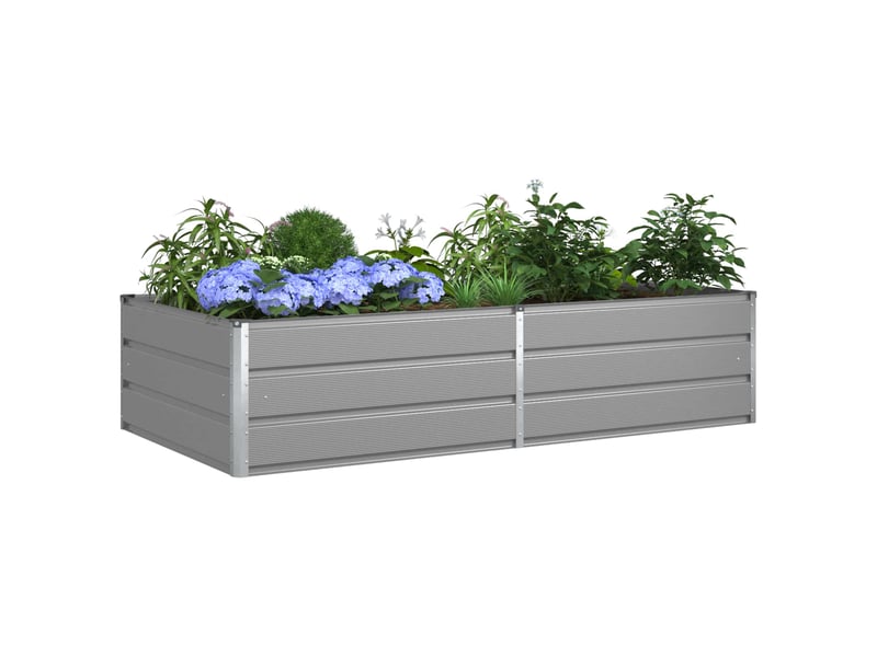  Jardinière - bac à fleurs gris clair 195 x 100 x 45 cm acier galvanisé  - Conforama C