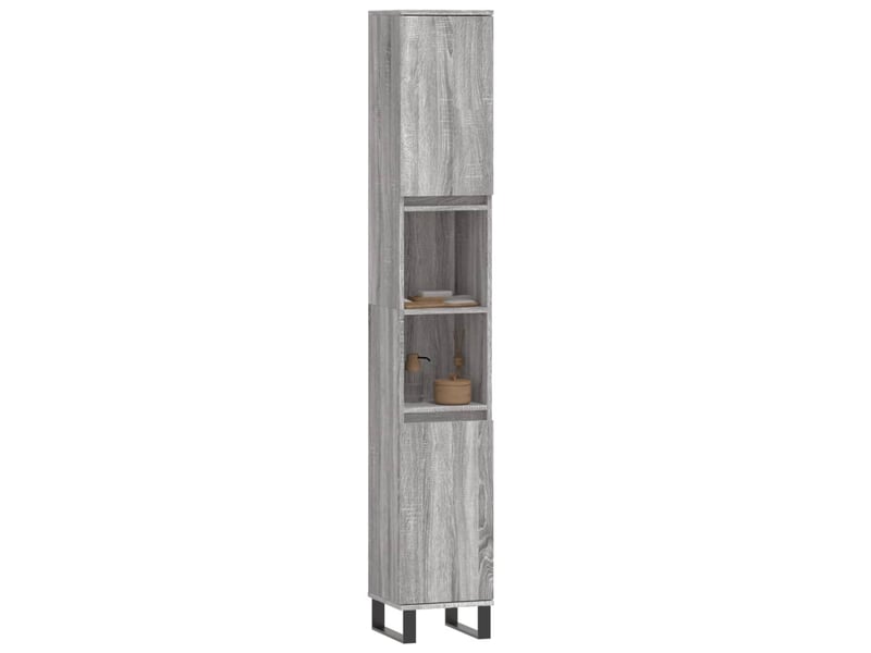 Amoire de salle de bain sonoma gris 30x30x190cm bois d'ingénierie shl9876  - Conforama C
